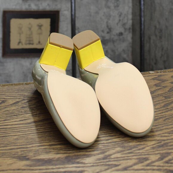 NWT Isaac Mizrahi Live! Womens Colorblock Block Heels Gray / Yellow 6.5M - Picture 5 of 7